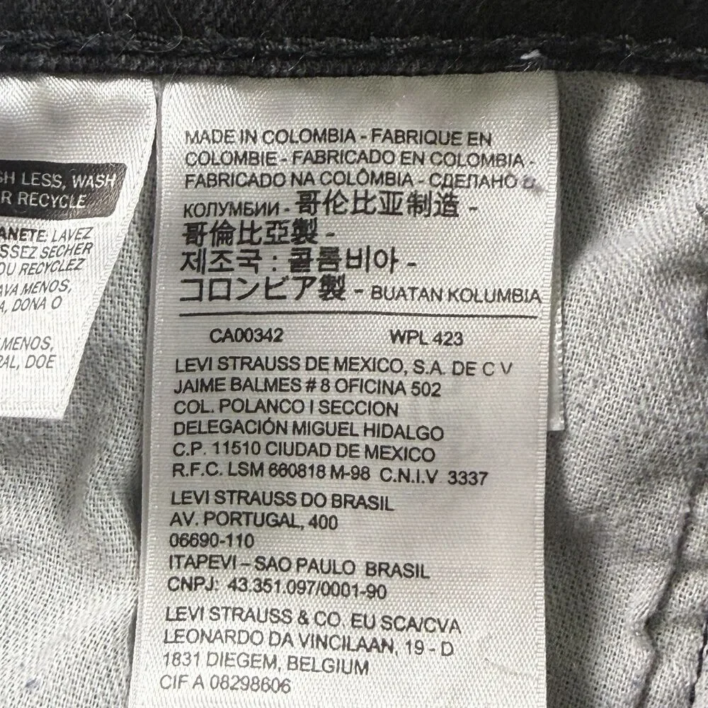 Levis 514 Jeans Men 34x34 (fits 34x32) Straight Fit Work Casual Black Cotton